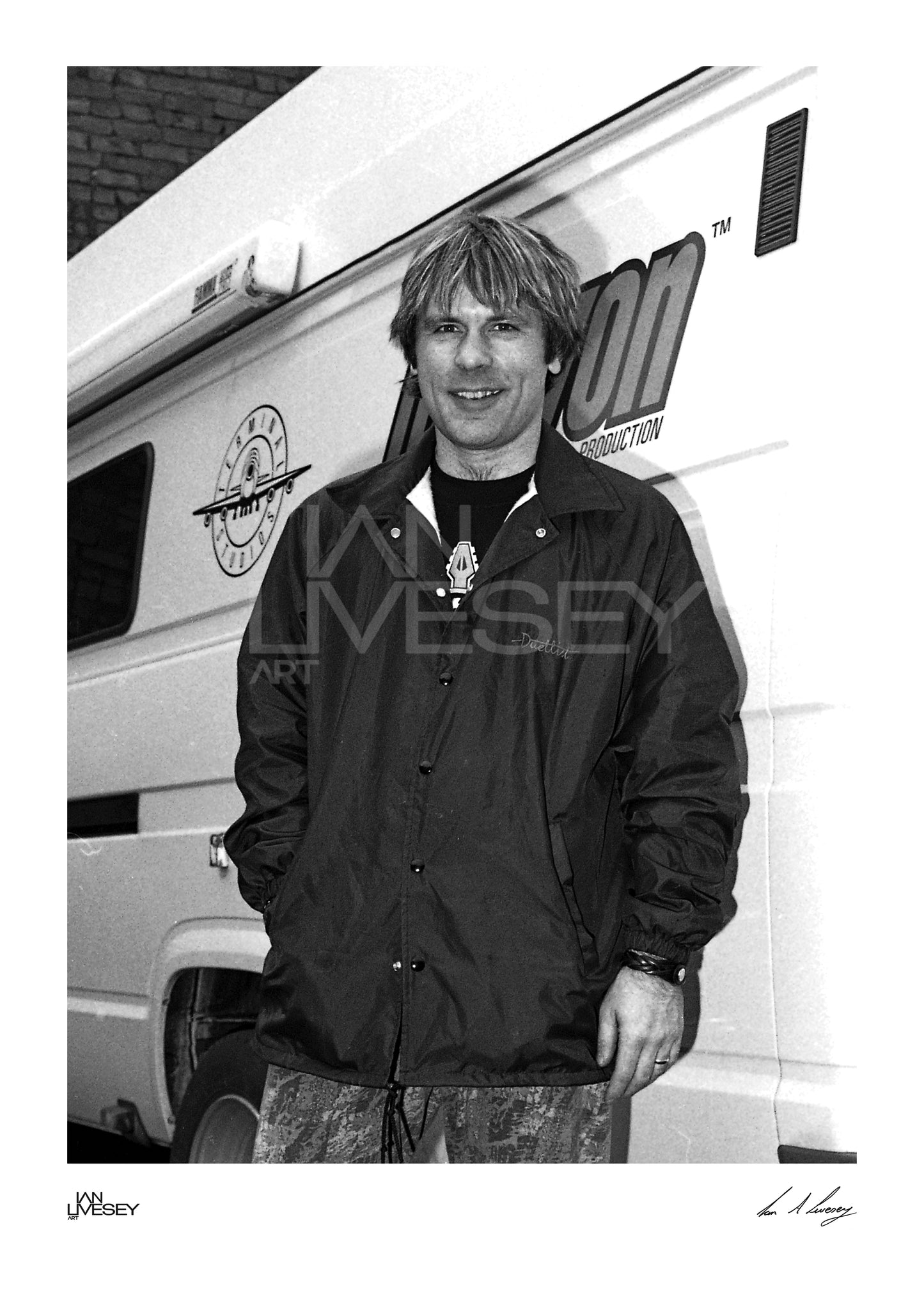 Bruce Dickinson from Iron Maiden Standing outside a Record Store in Bolton UK