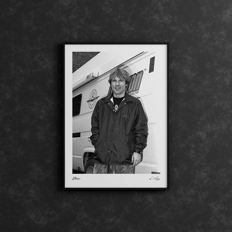 Bruce Dickinson from Iron Maiden Standing outside a Record Store in Bolton UK