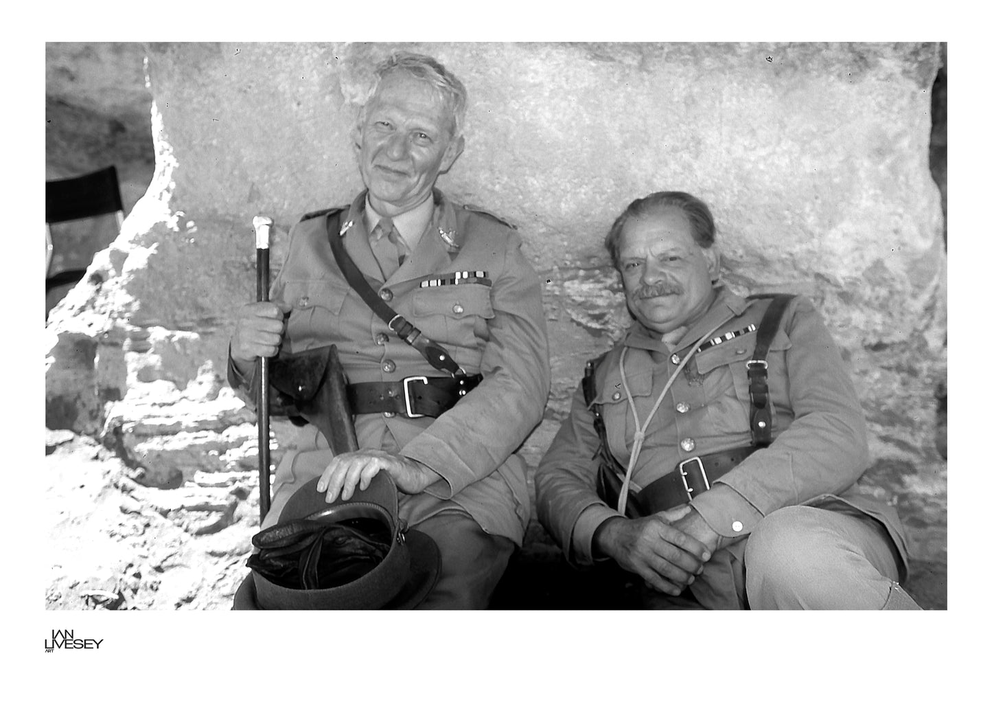 David Jason sat on rocks