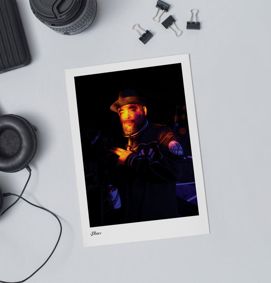 Frank Benbini watching the Happy Mondays Can in hand - Limited Edition Prints