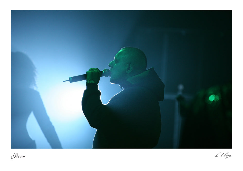 Shaun Ryder Backlit Singing on Stage - Limited Edition Prints