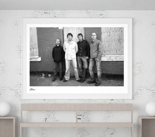 Puressence - the band pose in front of houses during video shoot - Limited Edition Prints