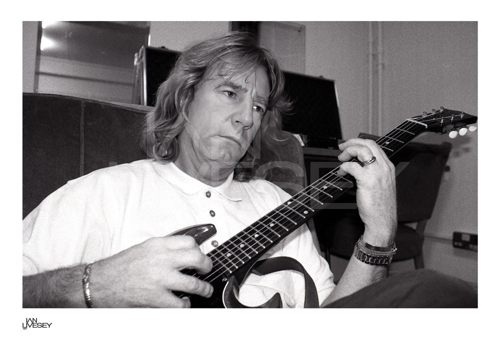 Rick Parfitt back stage on his guitar - Limited Edition Prints